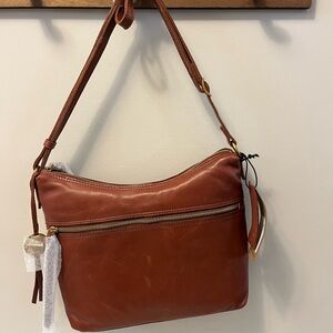Margot Tan Leather Crossbody Bag